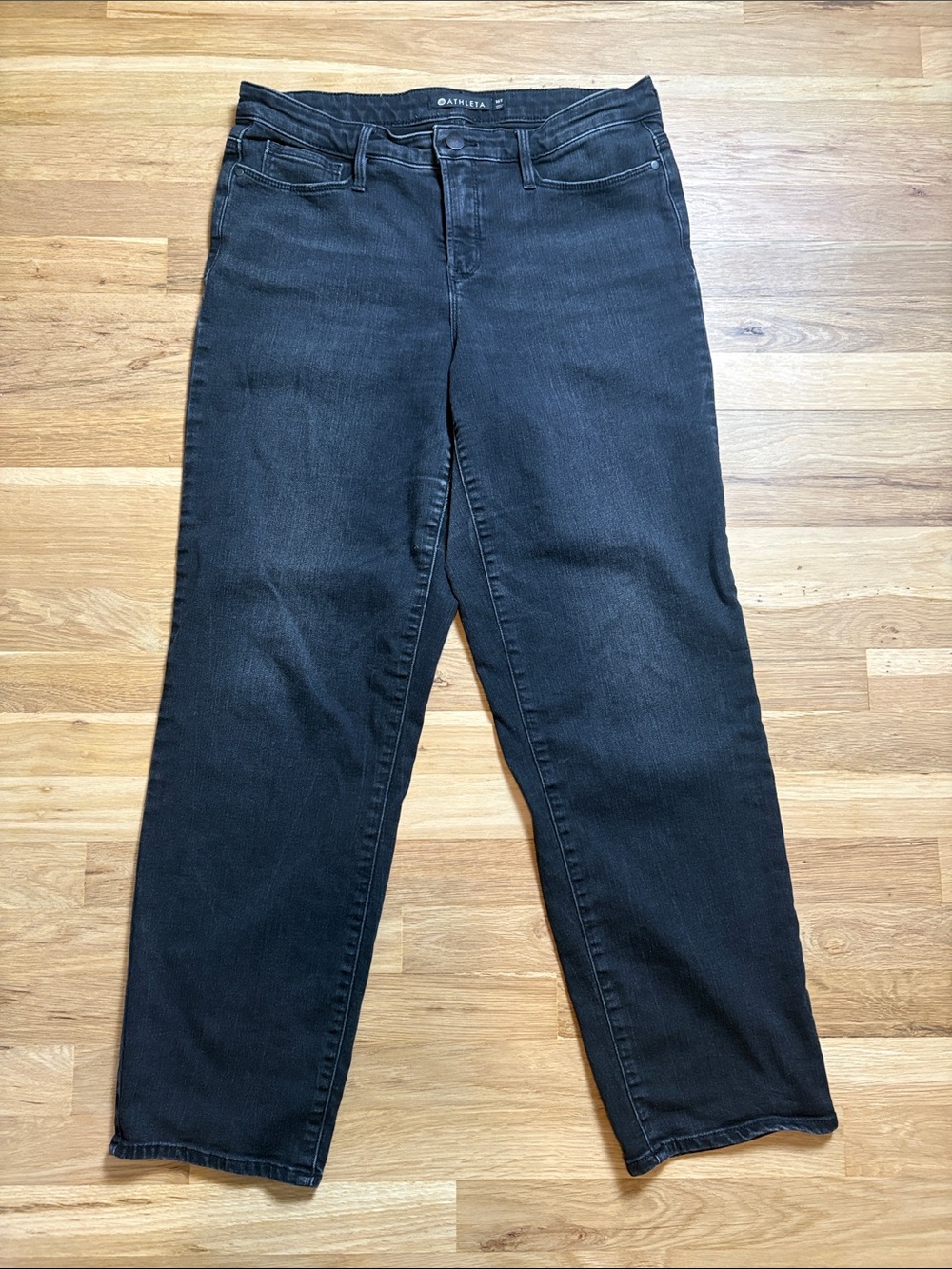 Athleta Black Straight-Leg Denim Jeans Women’s 10T